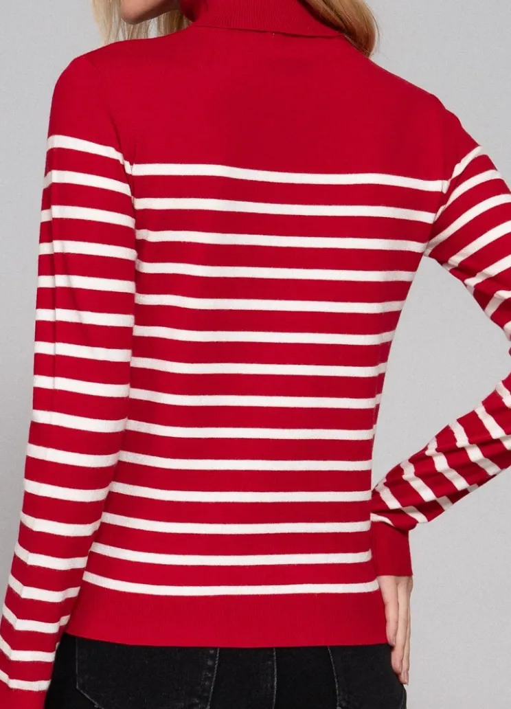Striped Turtleneck Sweater