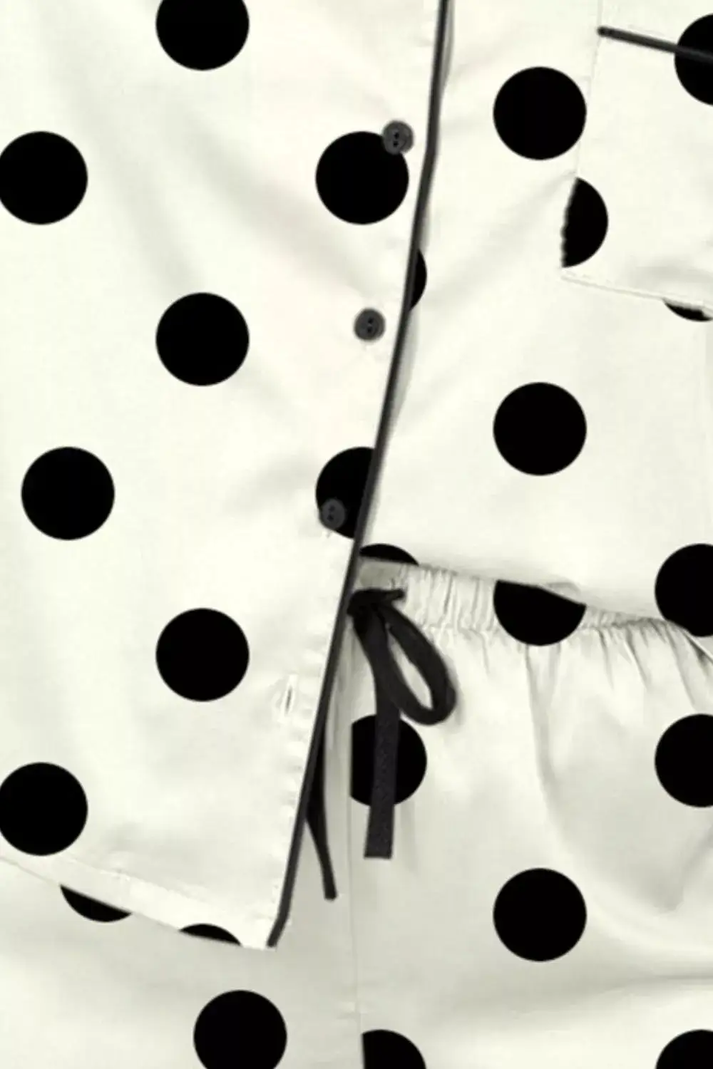 Polka Dot Button Up Top and Shorts Lounge Set