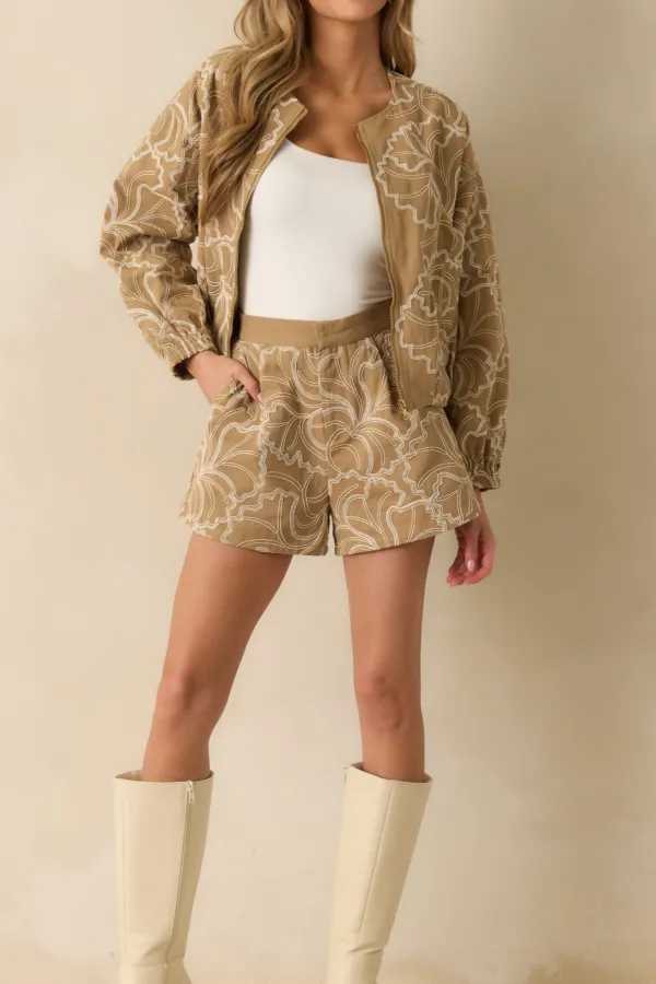 Take A Break Cotton Embroidered Shorts