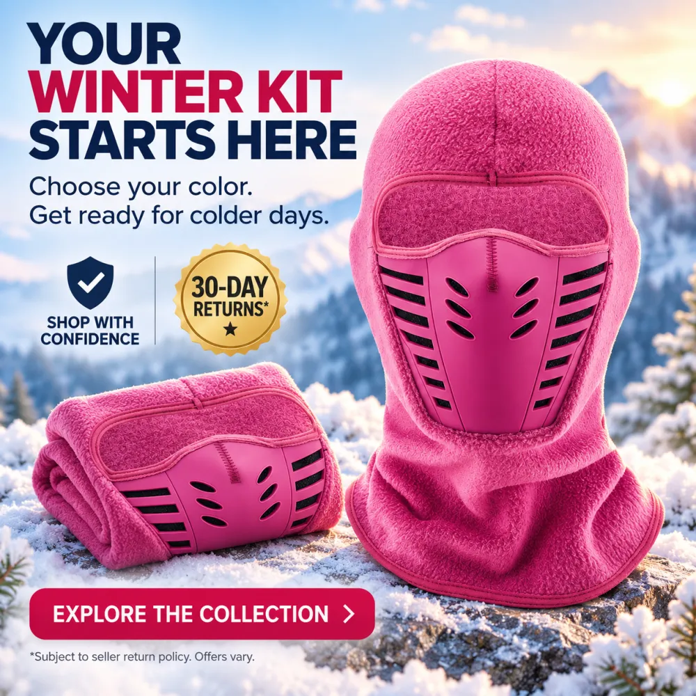 Winter Knight Thermal Anti-Fog Balaclava Full Face Mask, Windproof Soft Hood for Motorcycle Riding Skiing Outdoor Sports