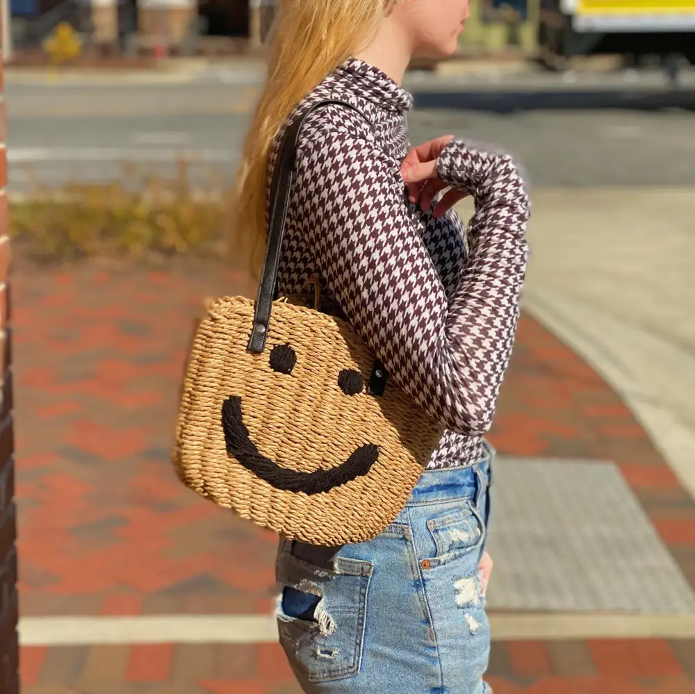 Woven Bucket Shoulder Bag
