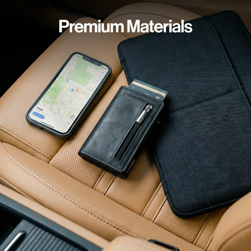 RFID Blocking Automatic Pop-up Metal Card Holder Mini Wallet Coin Purse