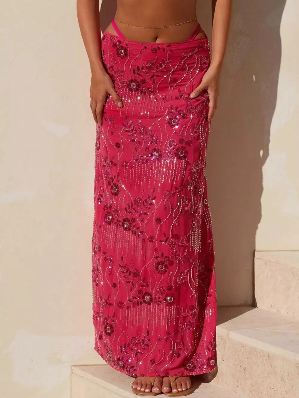 Soft Lace Sequined Skirt