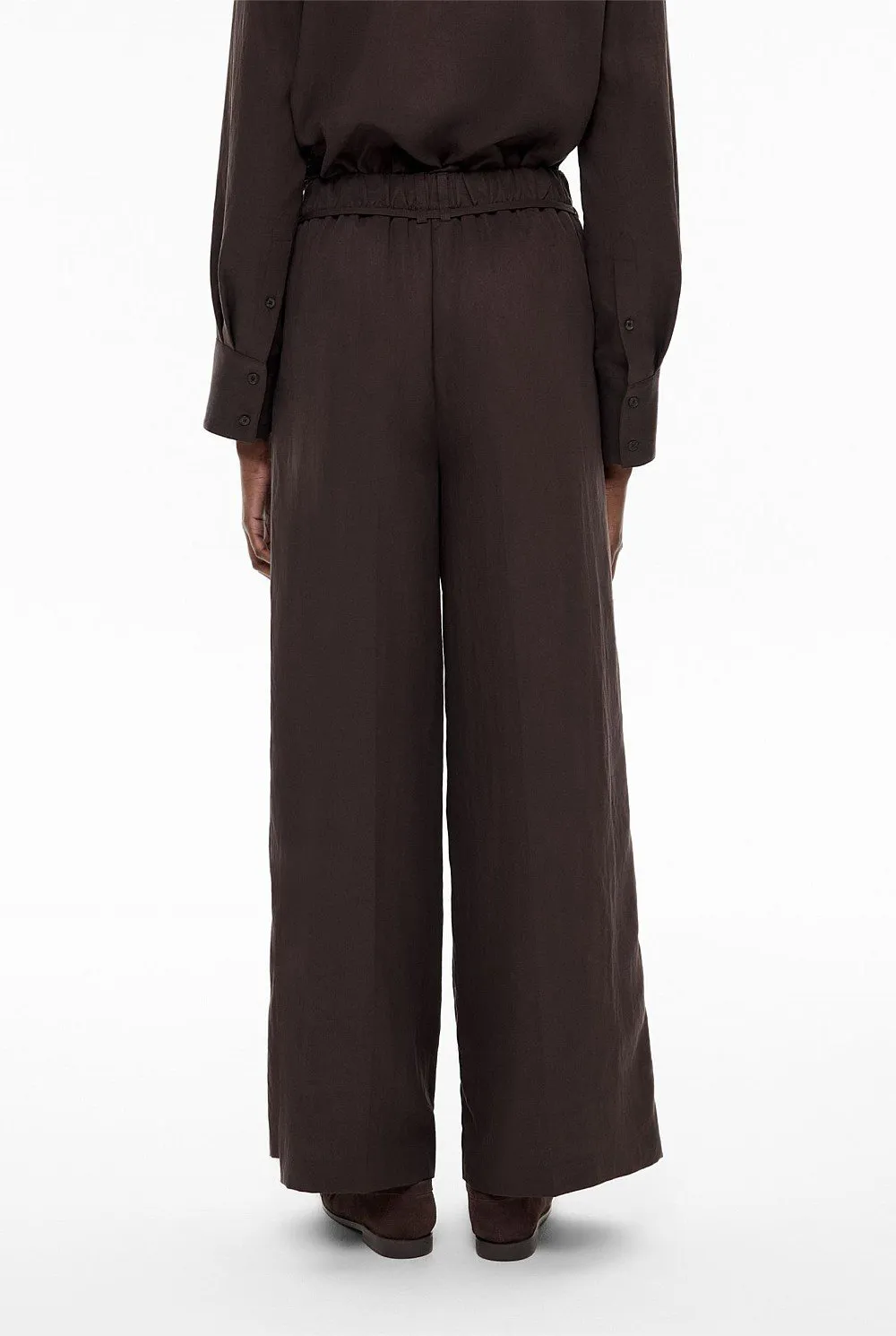 Tie-Waist Straight-Leg Sport Pants