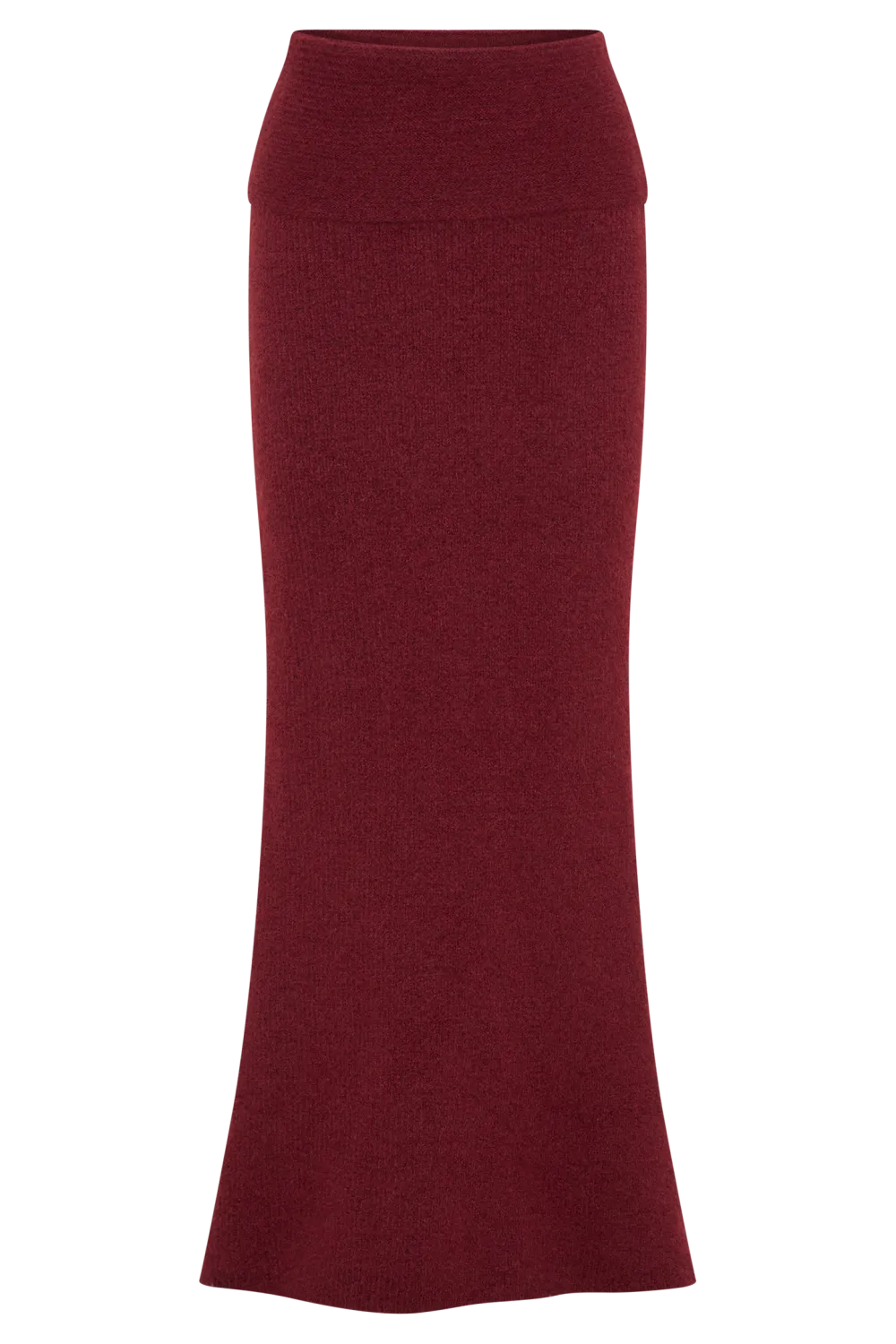 Skinny Knit Maxi Skirt With Overlay