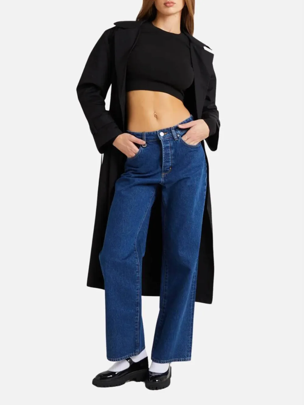 Mid-Waist Straight Jeans