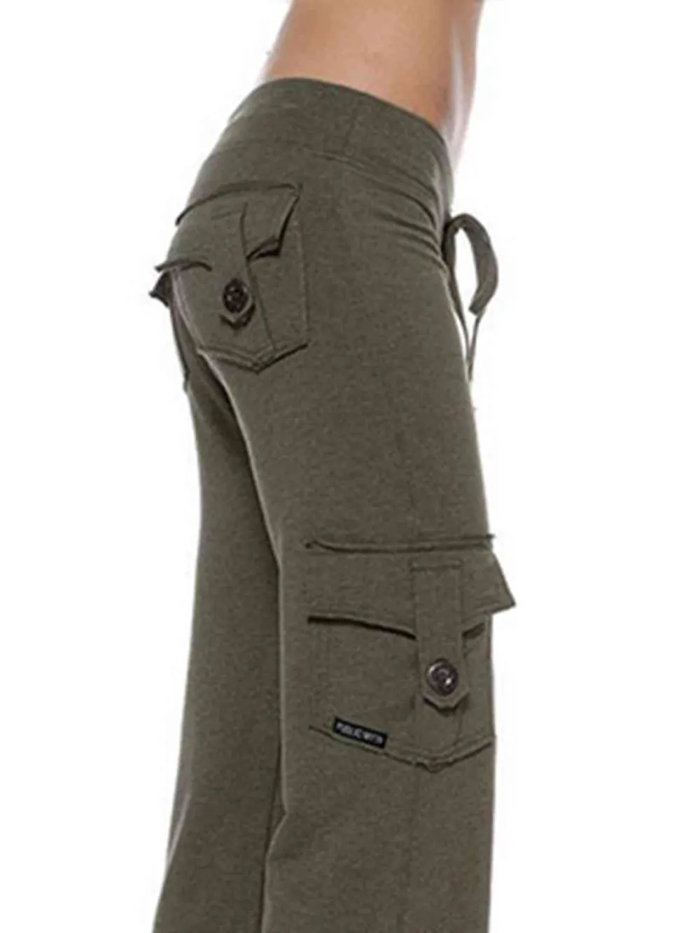 Mid Waist Pants With Pocket