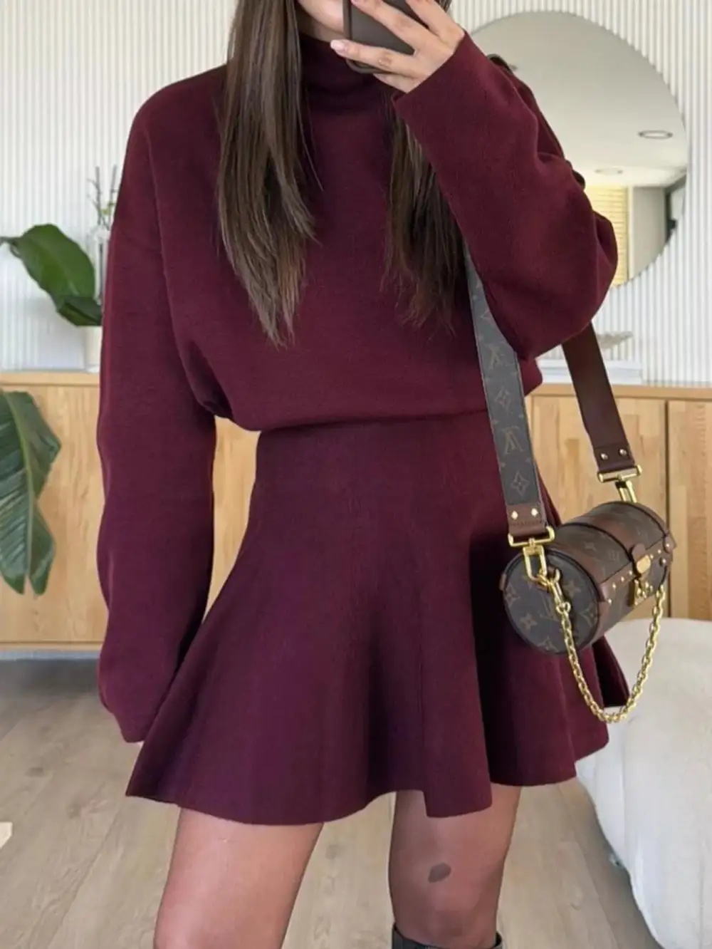 Turtleneck Dropped Coordinated Set