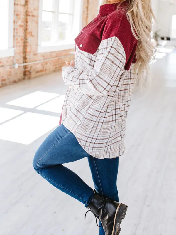 Women's Casual Elegant Plaid Jacket Coat