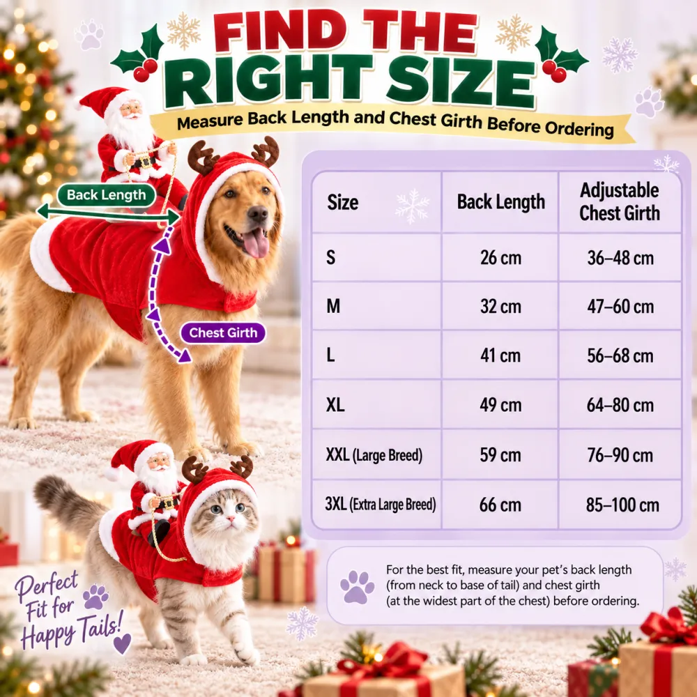 Santa Riding Dog Christmas Pet Costume