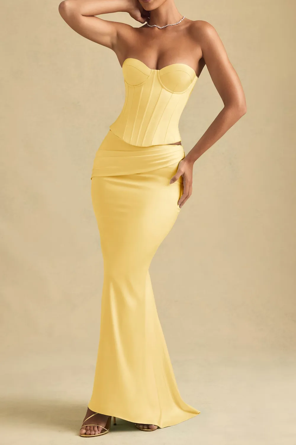Solid Color Maxi Asymmetric Low Waist Skirt