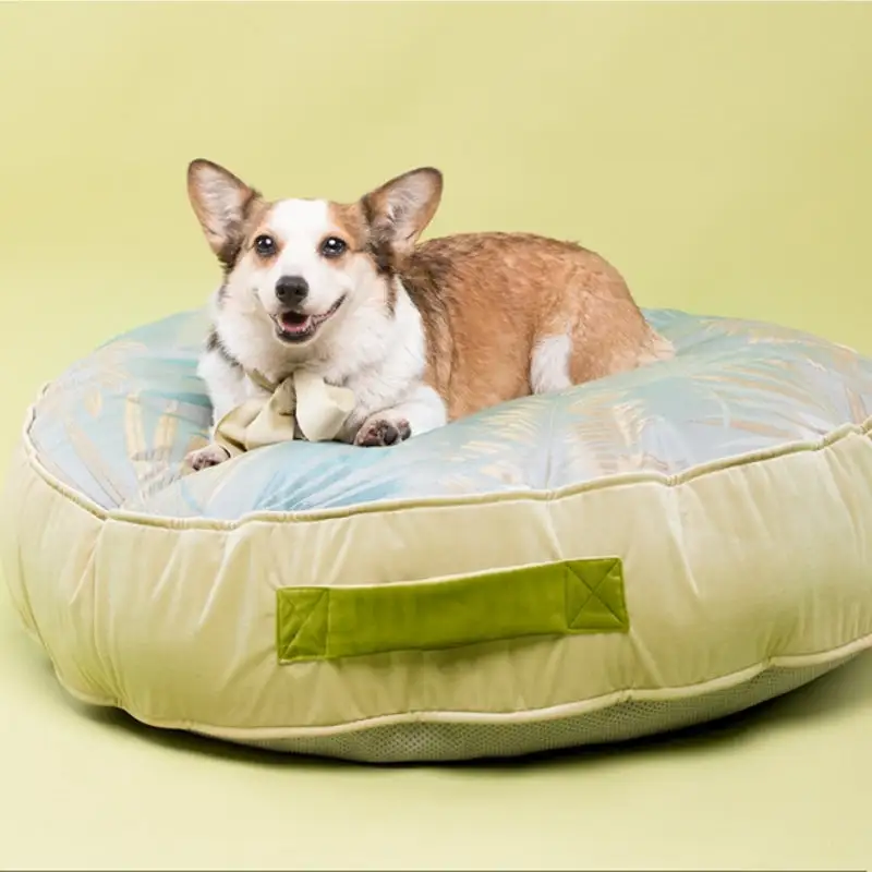 Soft Round Velvet Ice Silk Cooling Dog Bed