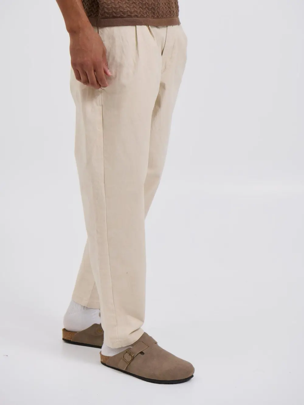 Simple And soft Daily Slim Ivory Pant