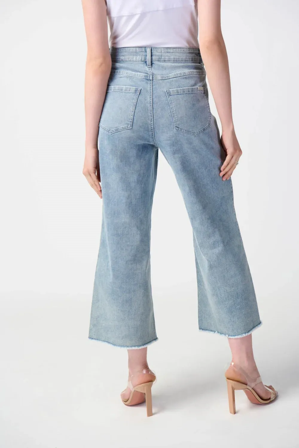 Culotte Jeans With Embellished Front Seam