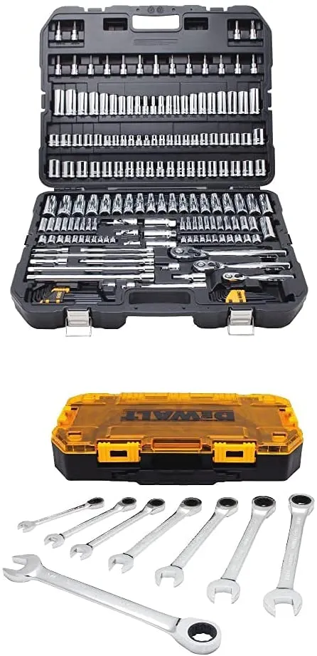 Mechanics Tool Set, SAE and Metric, 1/2, 1/4, 3/8 Drive Sizes, 192-Piece