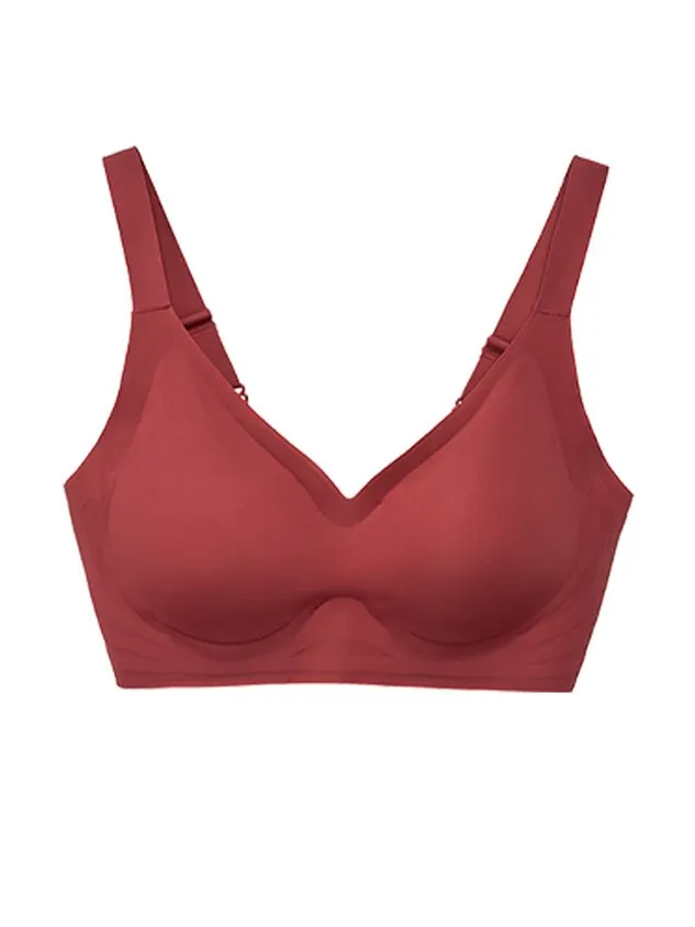 Breathable Comfortable Detachable Teardrop Molded Cup Seamless  Bra & Bralette