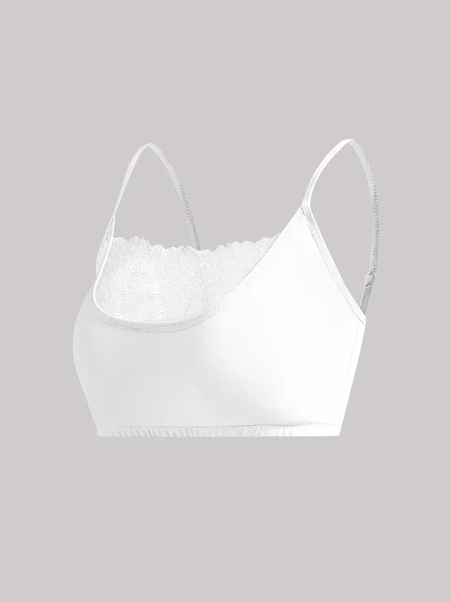 Lace Edge Sexy Perspective Plus Suspender Vest Bottomed Bra