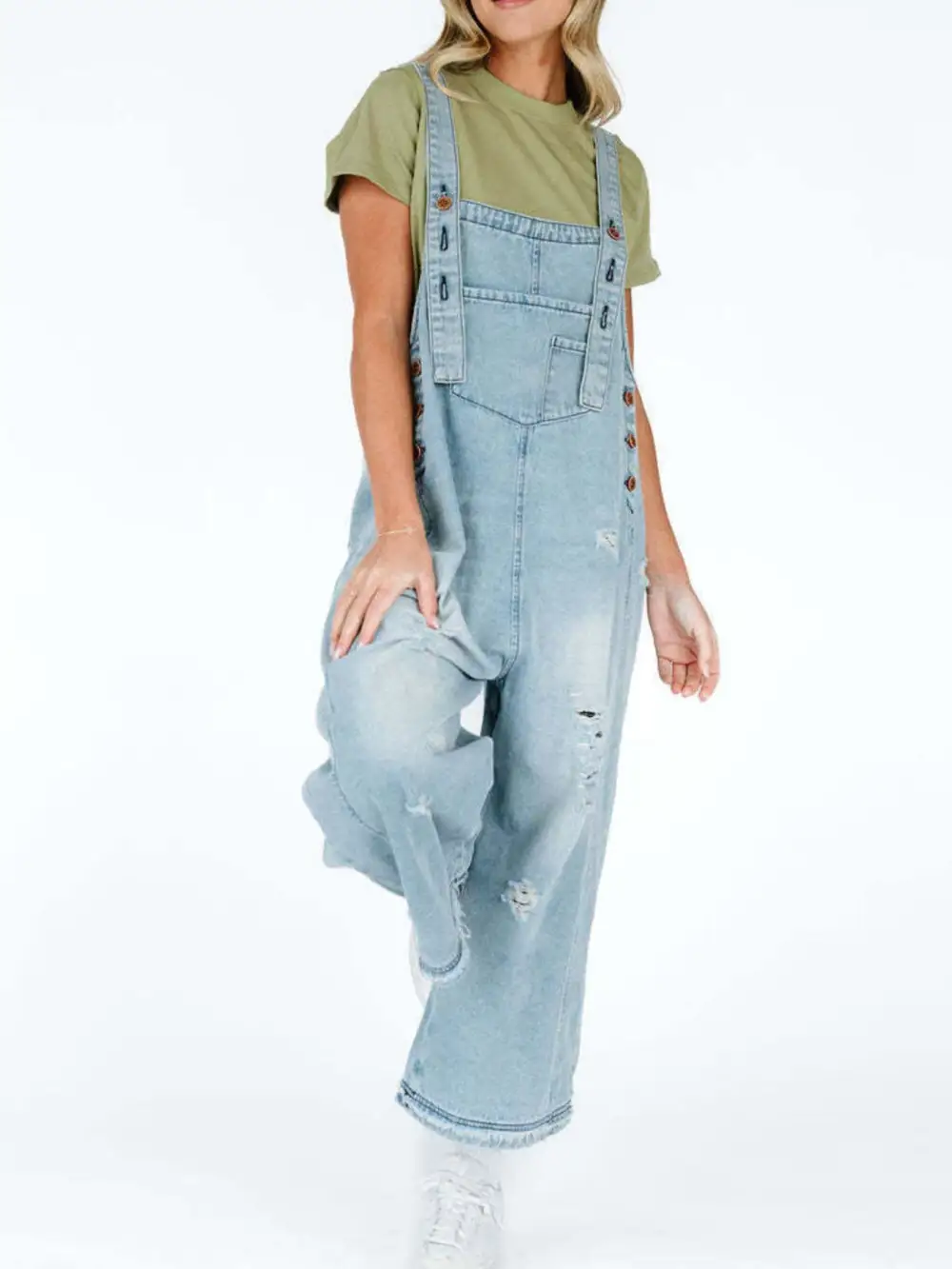 Casual Denim Wide Leg Overalls