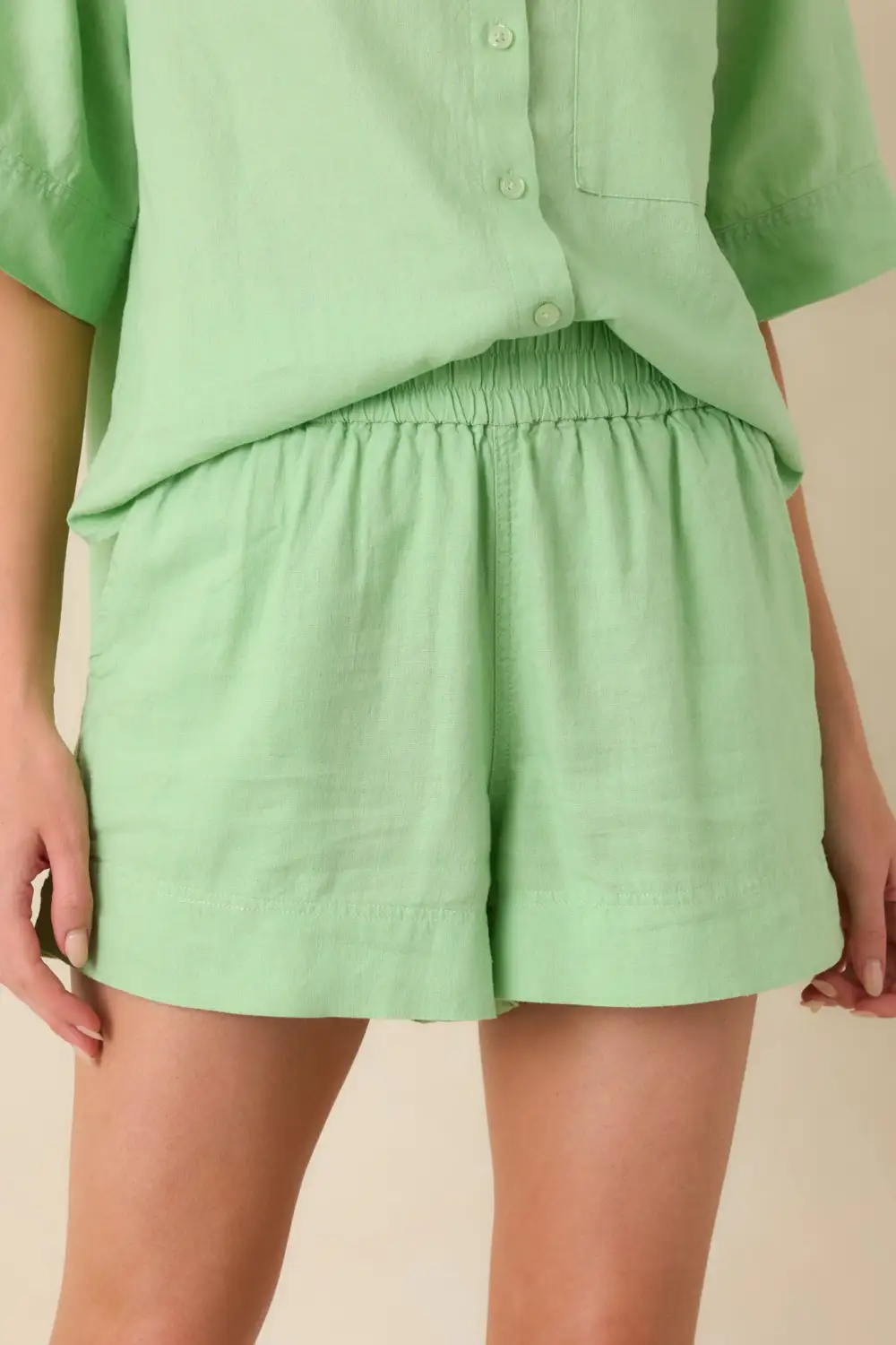 Relaxed Linen Blend Shorts