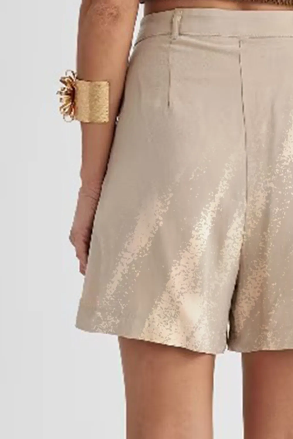 Normal Waist Linen Blend Shorts