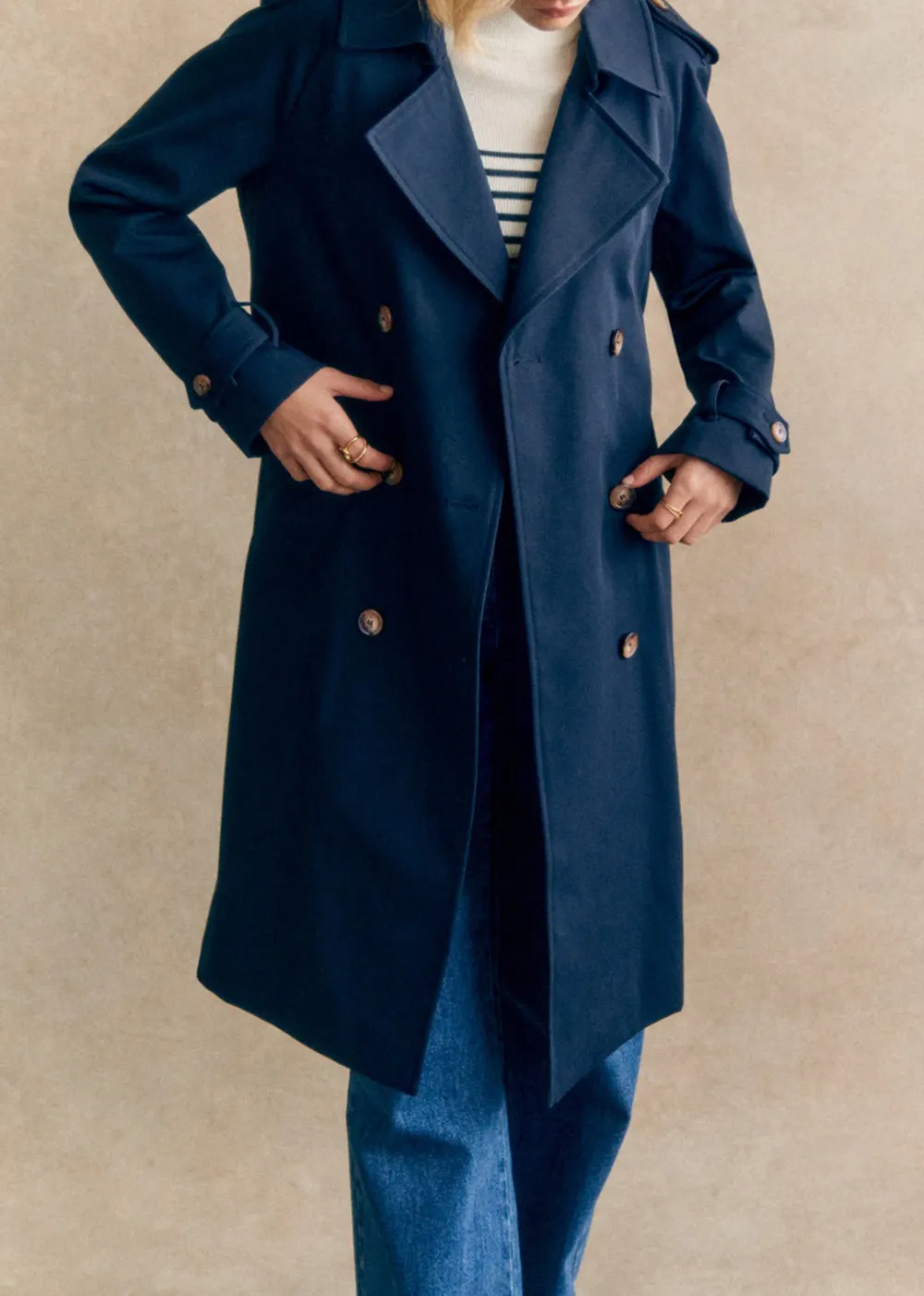 Long Belted Trench Coat