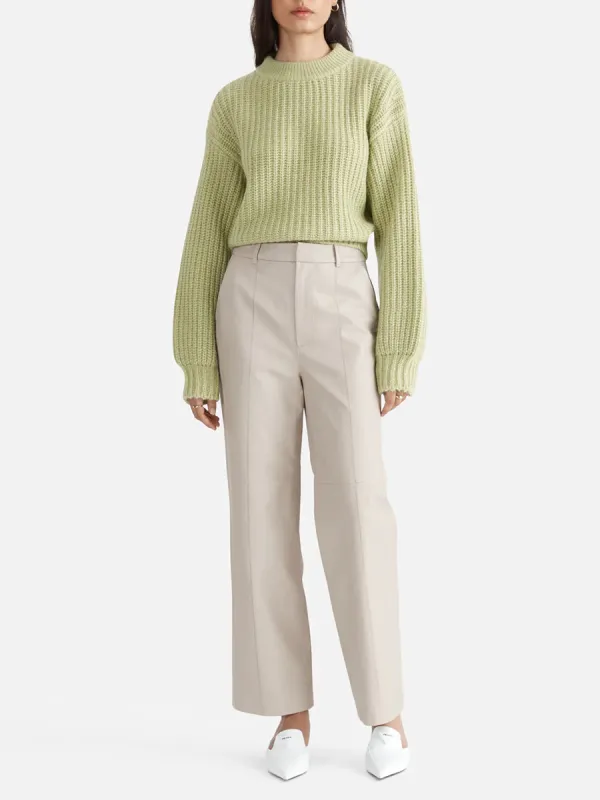 Light Green Open Back Knitted Sweater