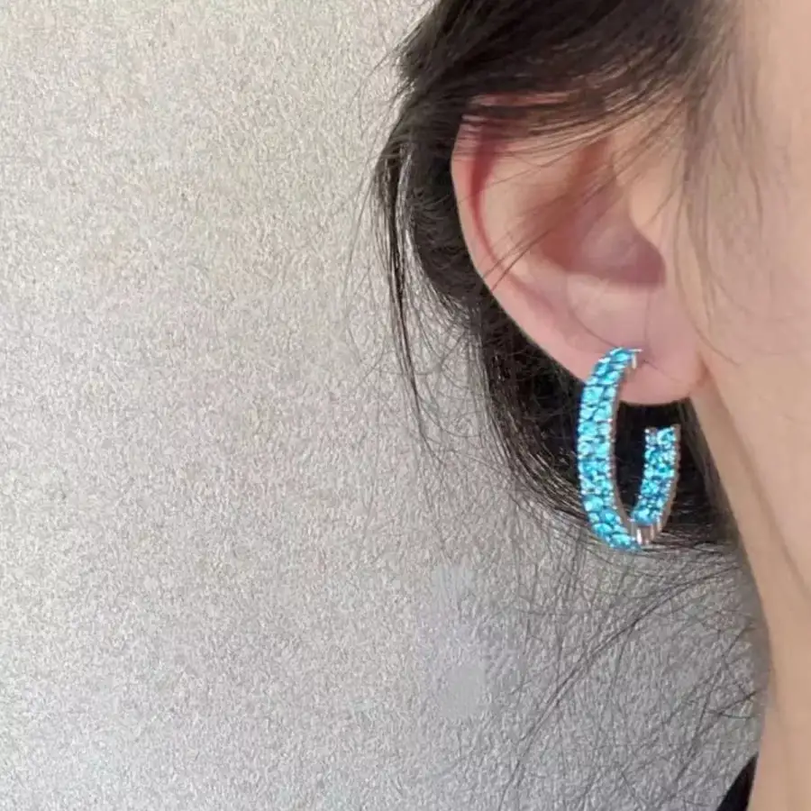 Sparkling C Hoop Earrings