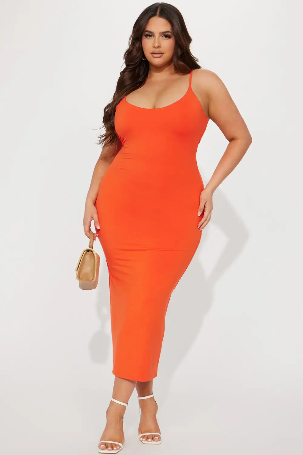 Ajay Midi Dress - Orange