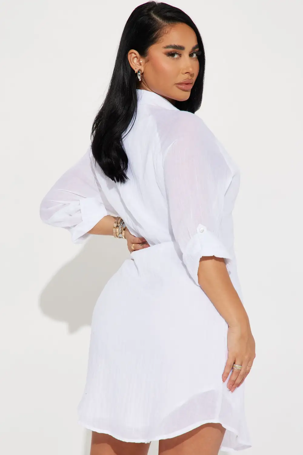 Out Of Office Midi Dress - White