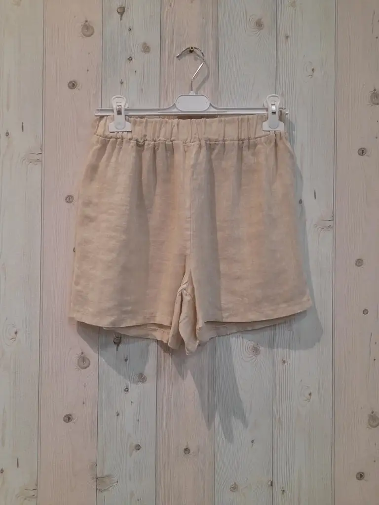 Linen Blend Easy Waist Casual Shorts