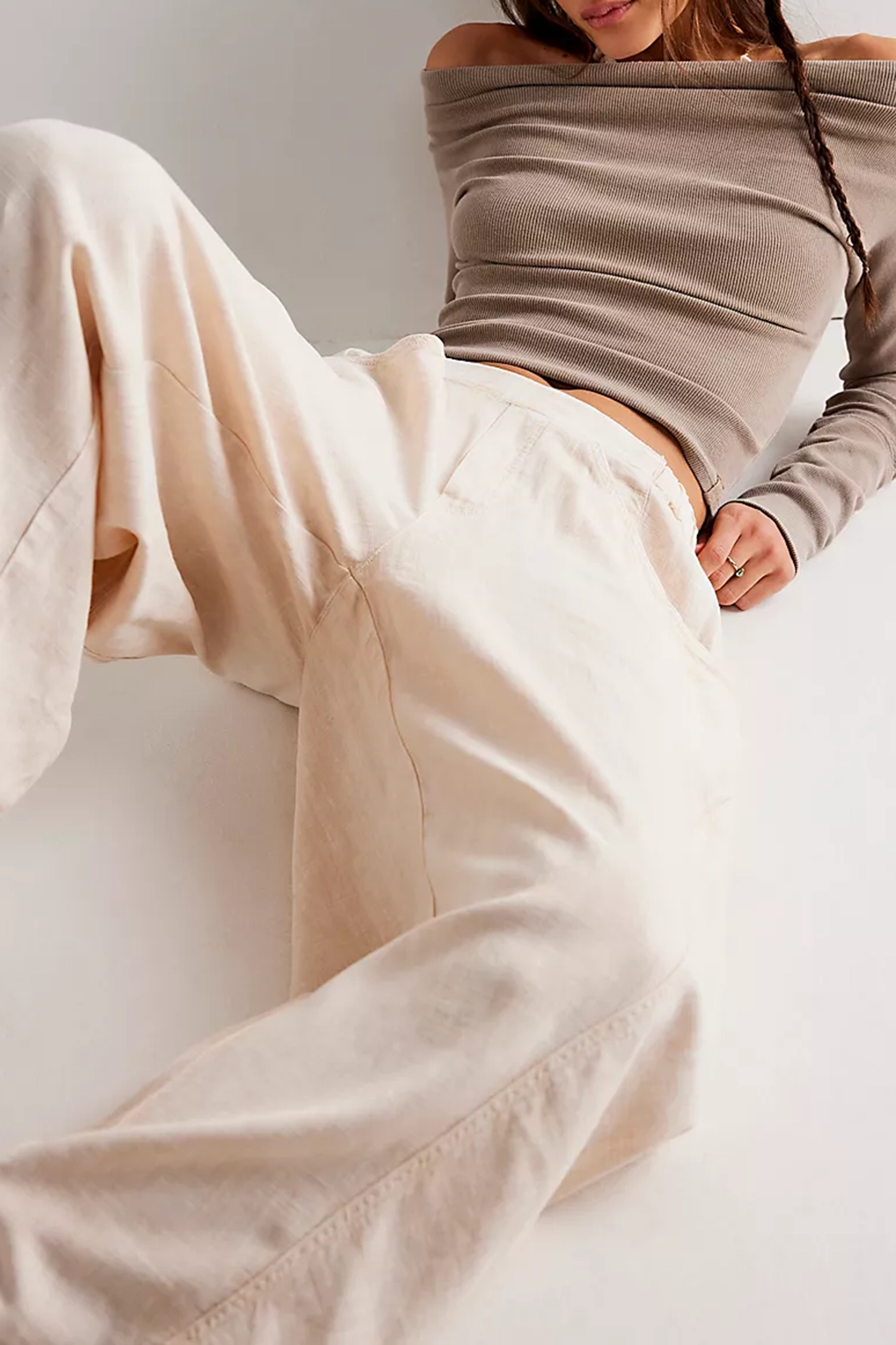 Washed Pull-On Barrel Pants