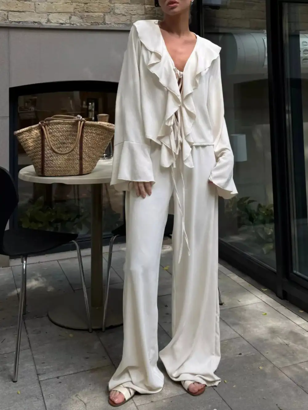 Ruffle Trim Jumpsuit