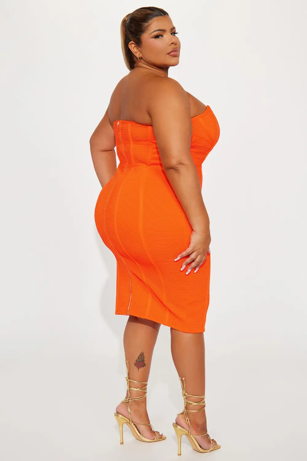 Bangkok Bandage Midi Dress - Orange