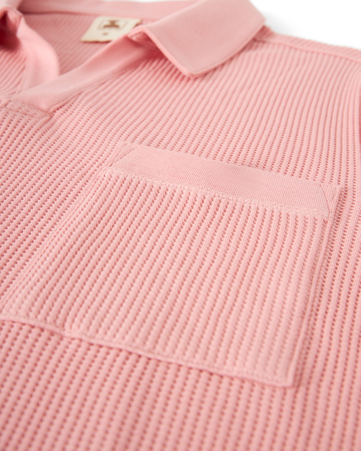 The Cannes Waffle Knit Shirt - Spanish Rose