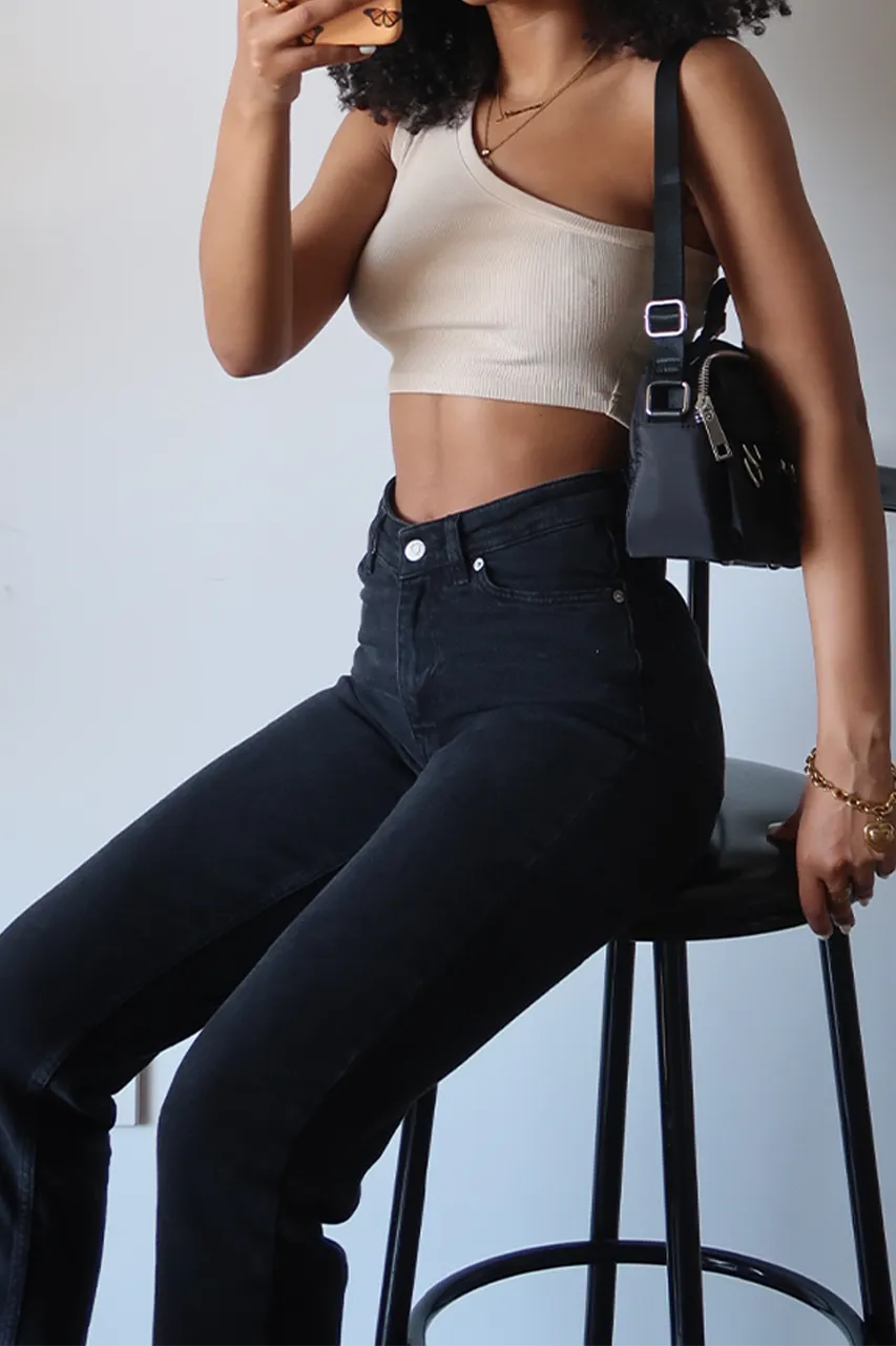 Fashionable Sexy Slant Collar Popular Top
