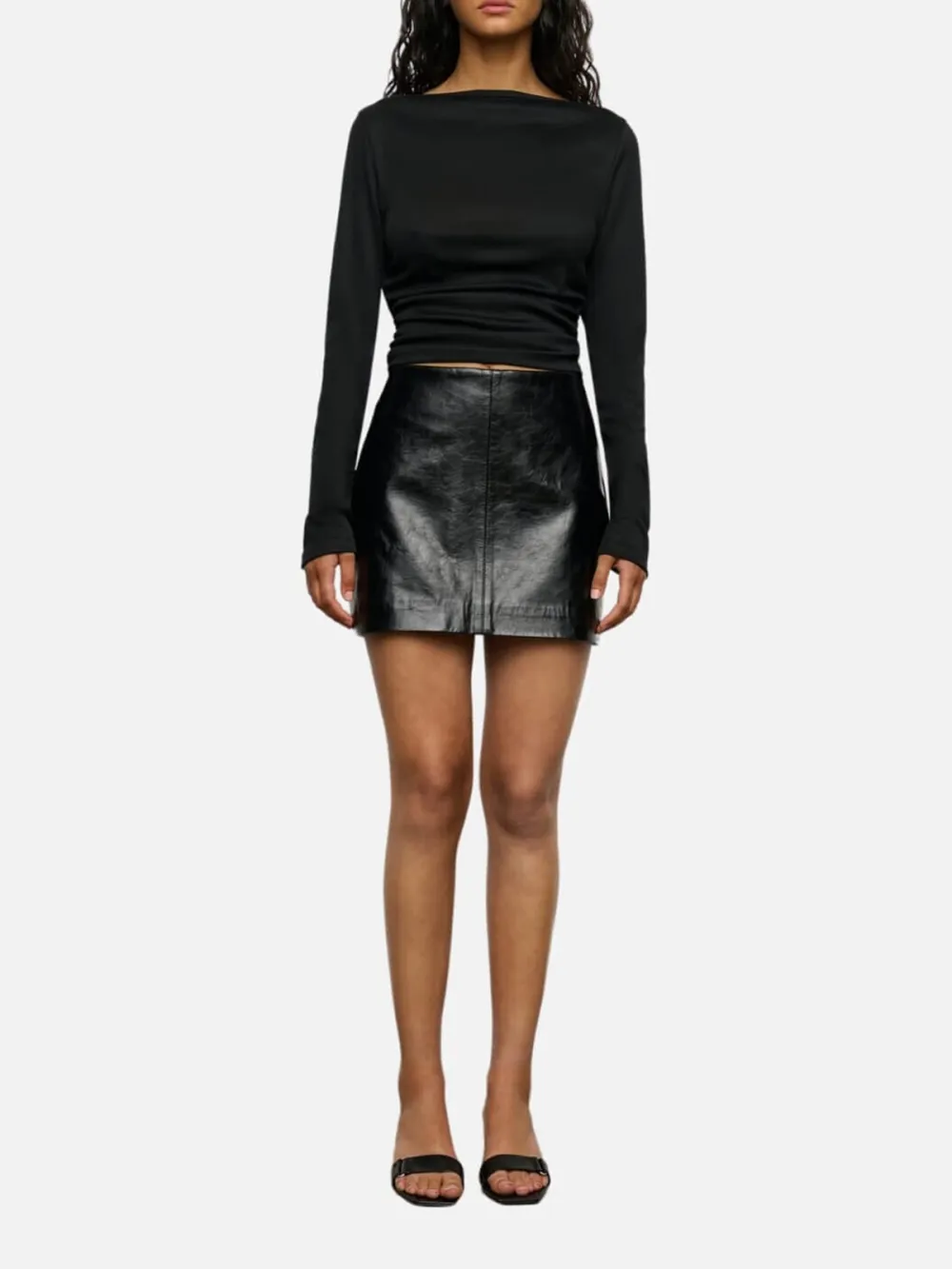 PU Leather Mini Skirt - Black