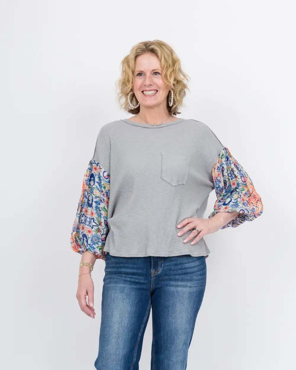 Emberly Top - Blue Gray