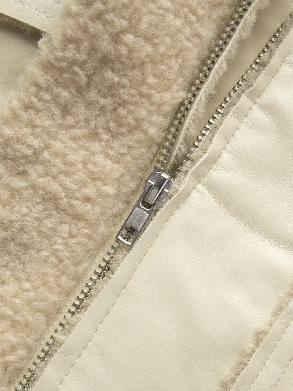 Pu Plain Pocket Shawl Collar Biker Jacket