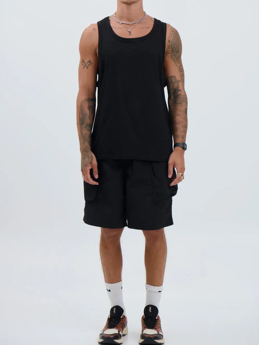 Leisure Versatile Navy Black Tank Tops