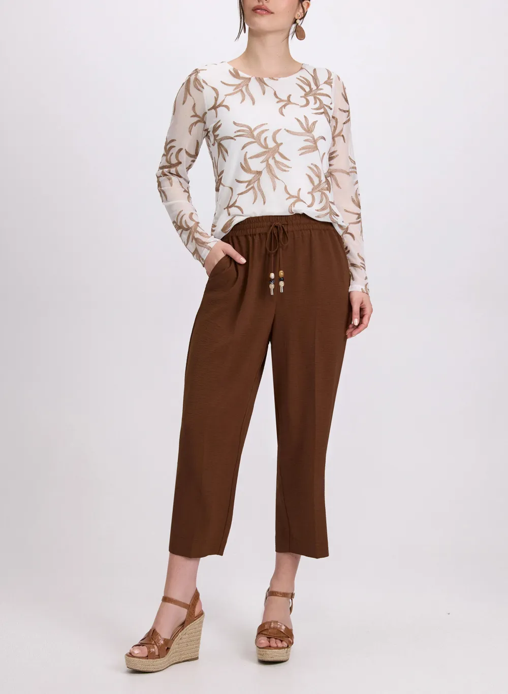 Drawstring Straight-Leg Pants