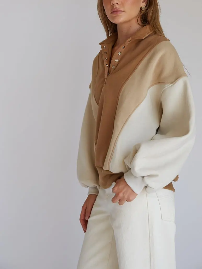Quarter Button Pullover Sweatshirt