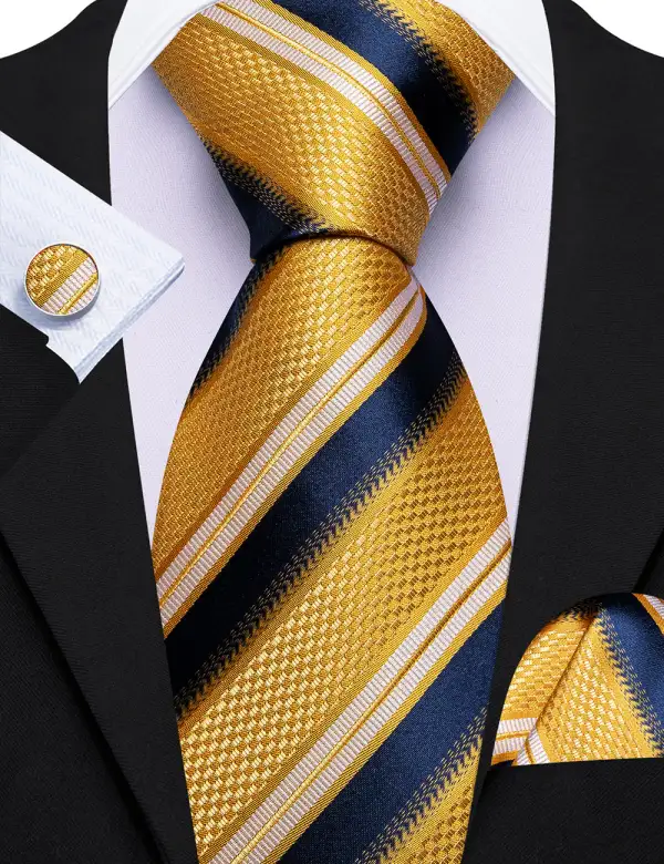 Tailored Striped Silk Necktie Set