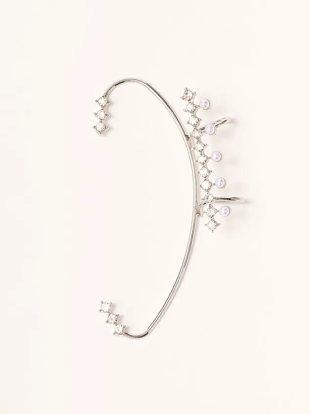 Zircon Pearl Diamond Ear Cuff