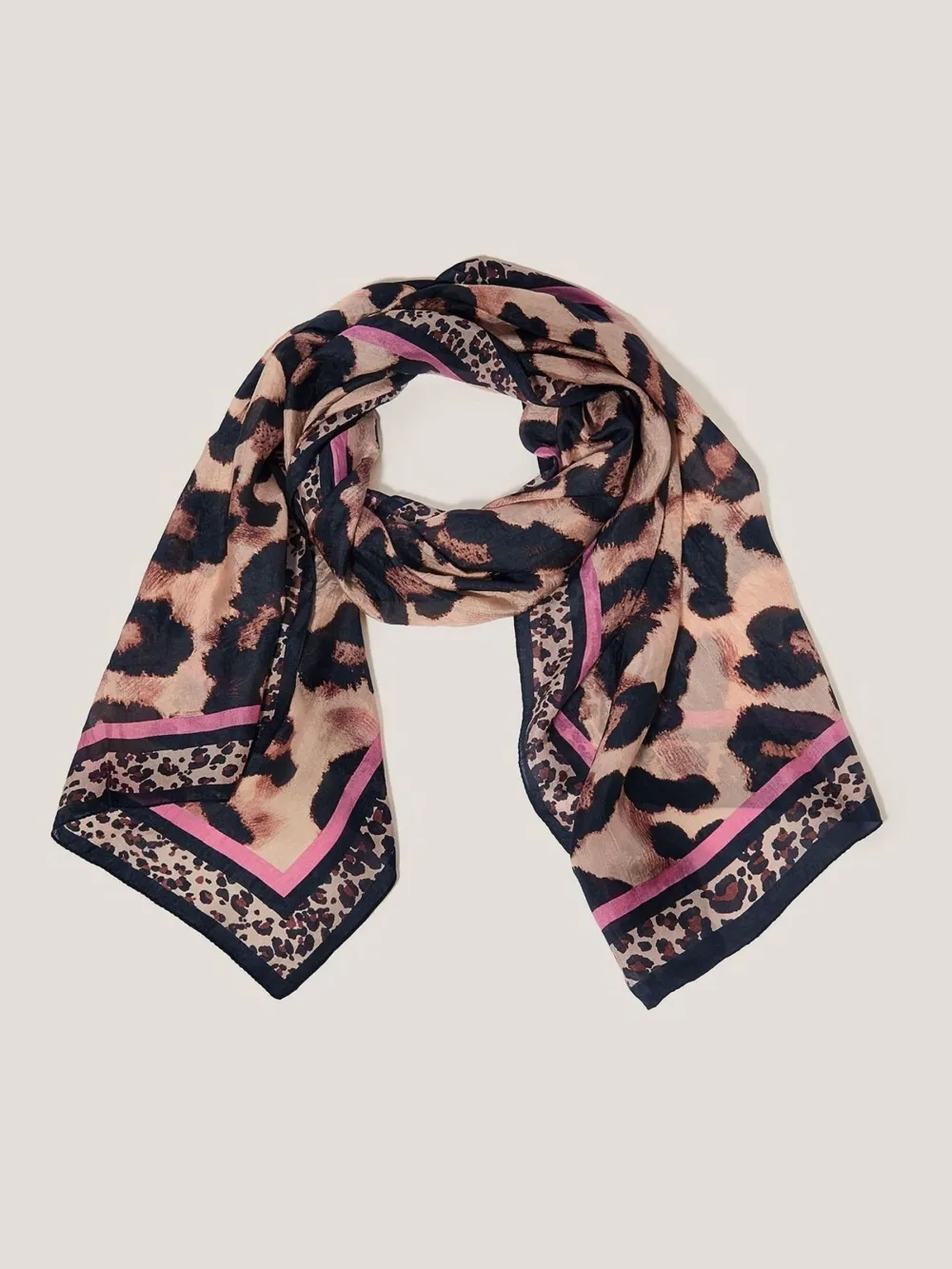 Leopard Print Silk Scarf