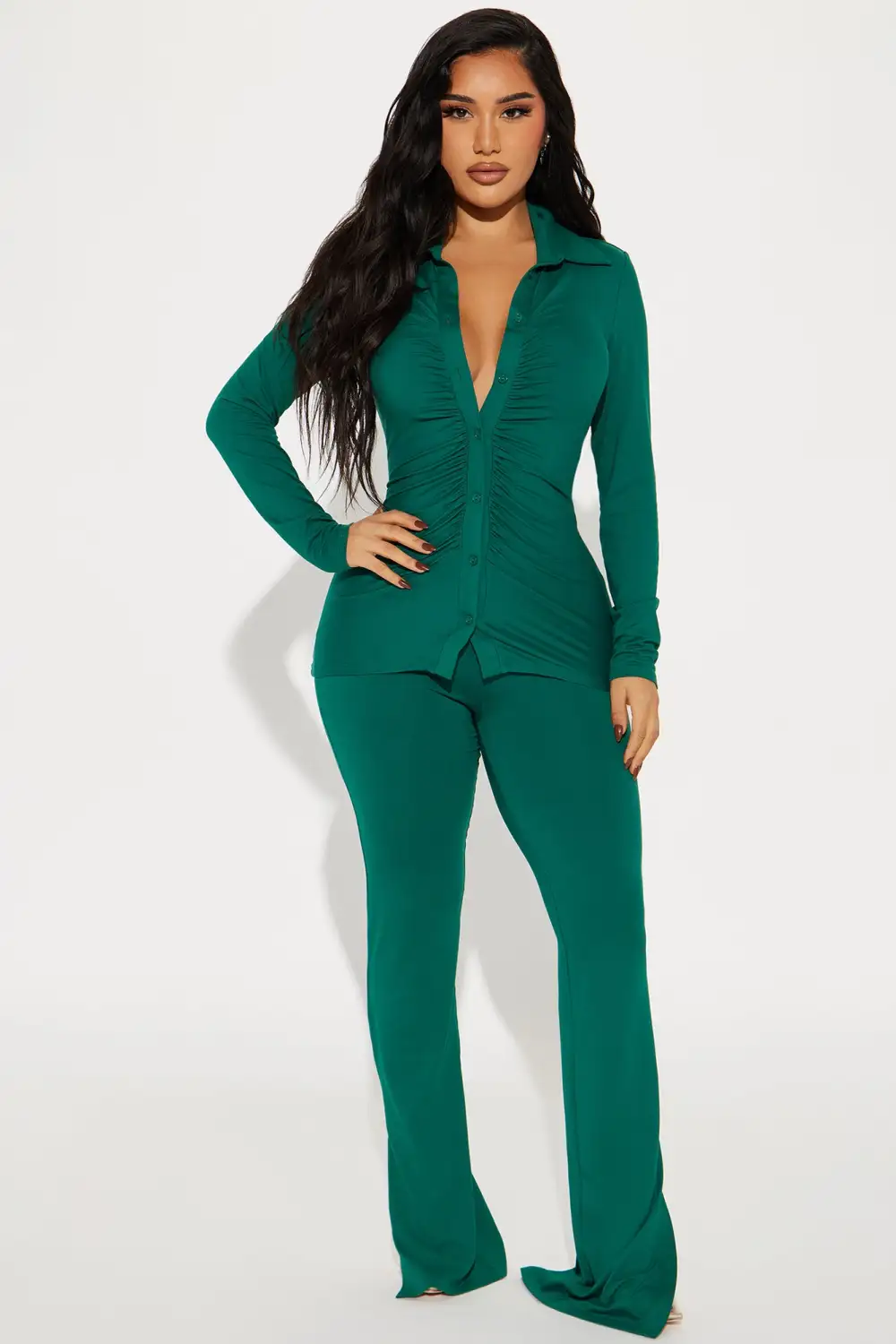 Just You And I Pant Set - Hunter