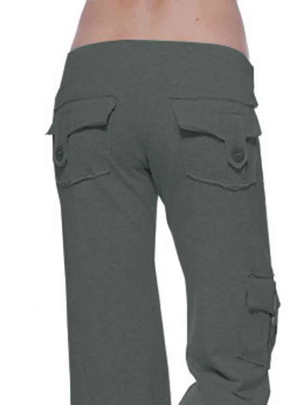 Mid Waist Pants With Pocket