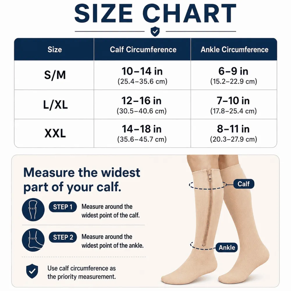 VenoEase Zip Up Compression Socks