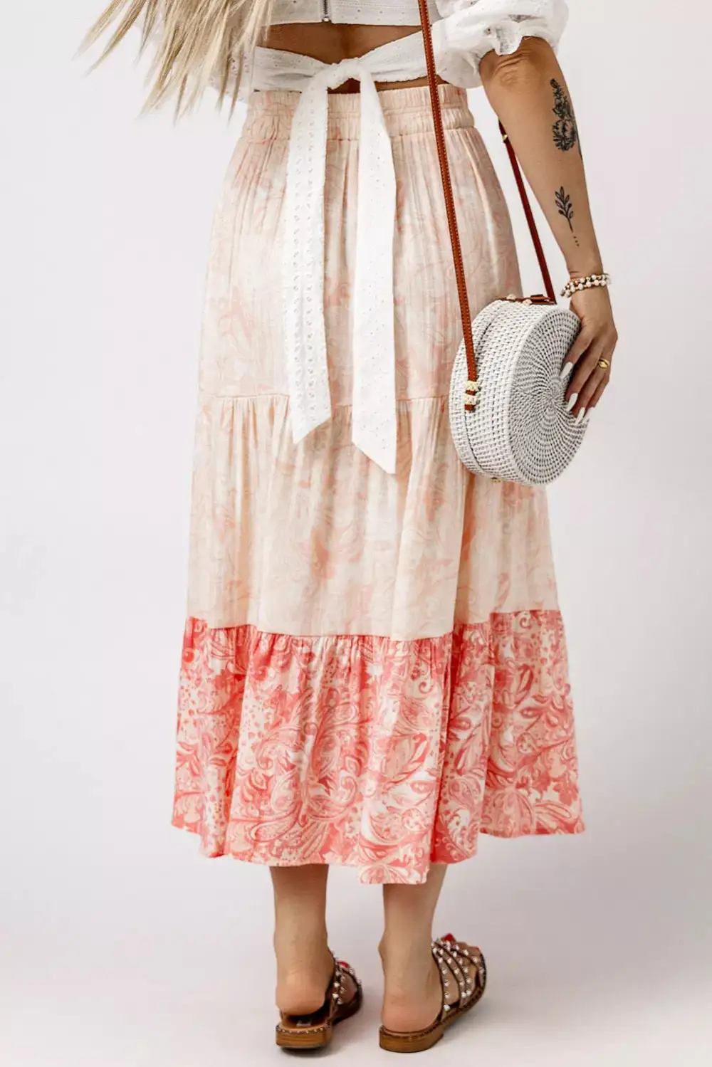 Tailored Maxi Floral Print Skirt