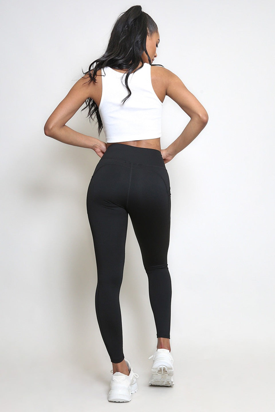 Black Side Pocket High Waist Leggings - Hazel