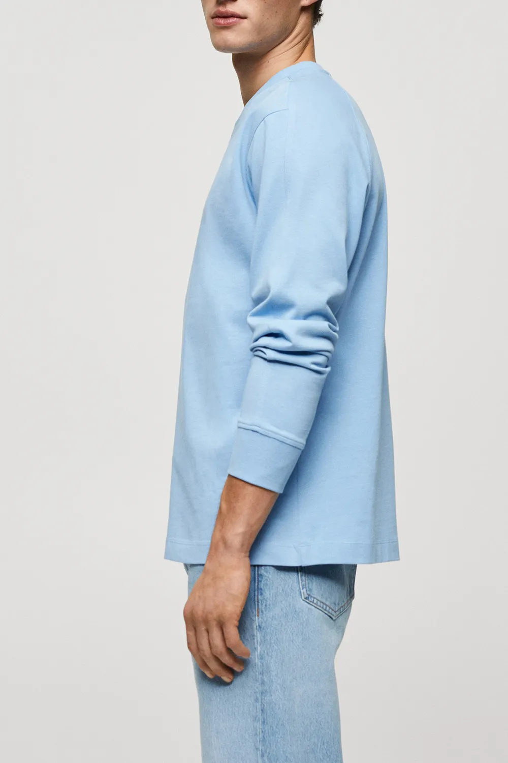 100% Cotton Sweatshirt With Printed Drawing